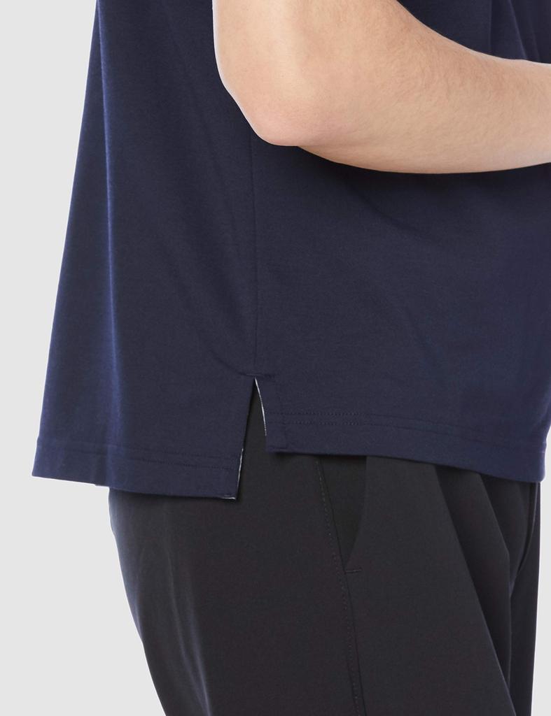 Champion Short Sleeve Polo Odor Color Graphic Logo Size L Men's Shirt, Quick-Drying, Antibacterial, Resistant, Block, Print, Striped, Golf, Navy,