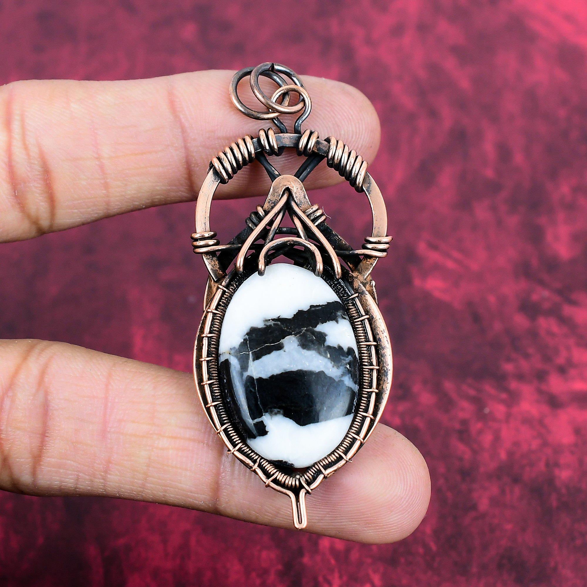White Buffalo Turquoise Pendant Copper Wire Wrapped Handmade Pendant Copper Jewelry Genuine Gemstone Pendant Gifts For Her Turquoise Jewelry
