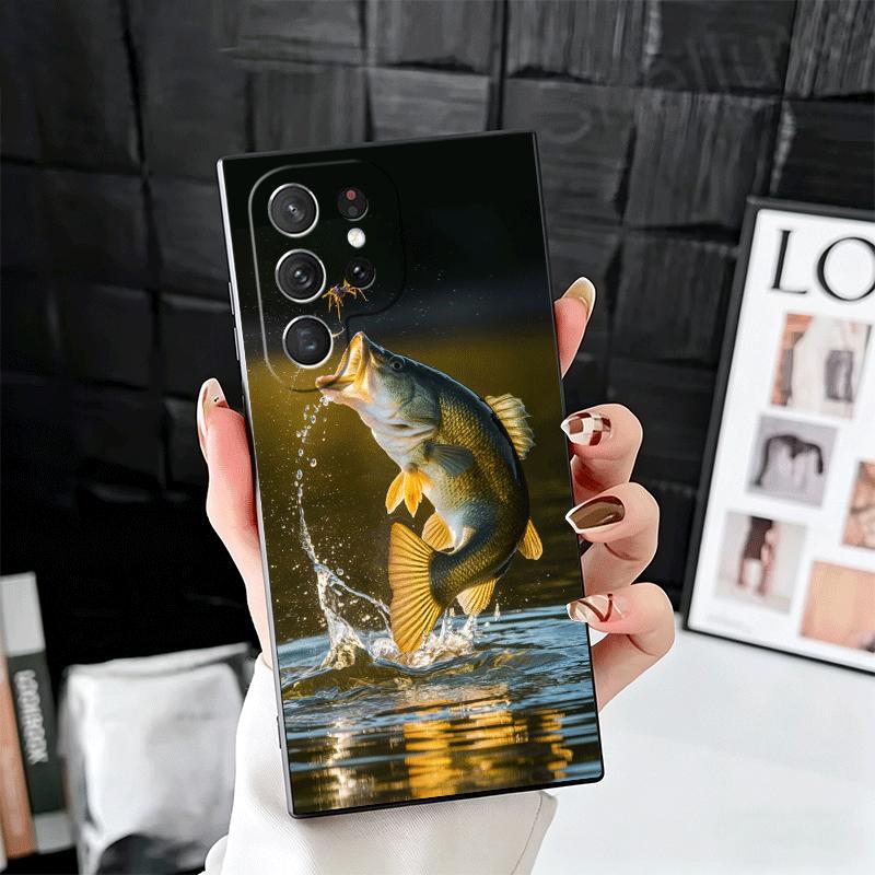 Carp Fish Fishing Rod Soft Phone Case for Samsung Galaxy S26 S25 Edge S24 Ultra S23 Plus S22 S21 FE S20 Black Cover Back Shell