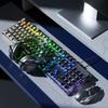 Mechanical Desktop Gaming Keyboard & Mouse Set for PC and Laptop