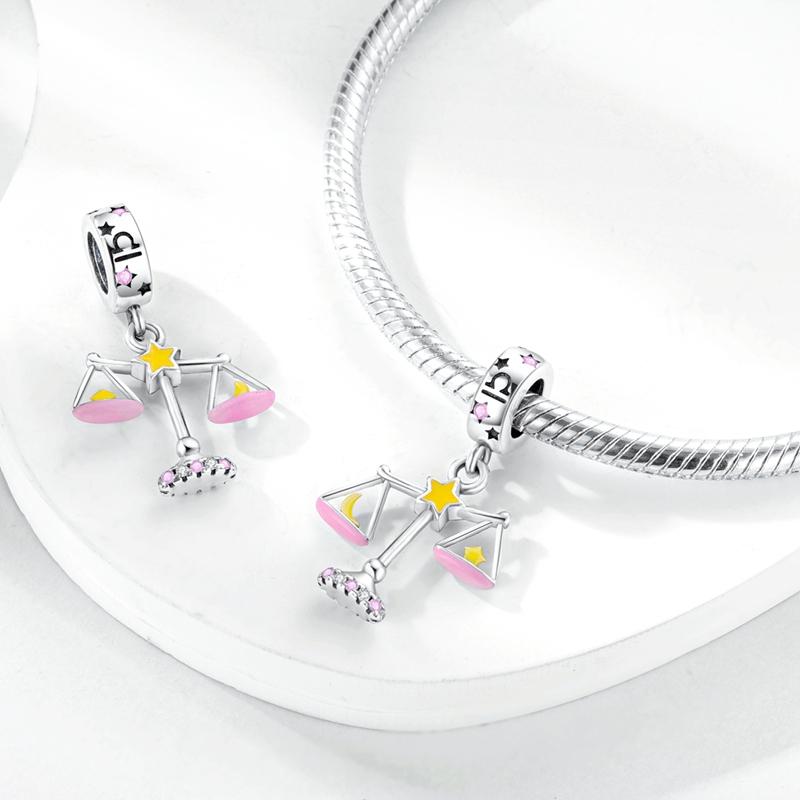 1Set Authentic Genuine Copper Charm Bead 12 Zodiac Signs Constellation Charm Decorations Suitable For Bracelet Style Pendant Piece Women Jewelry
