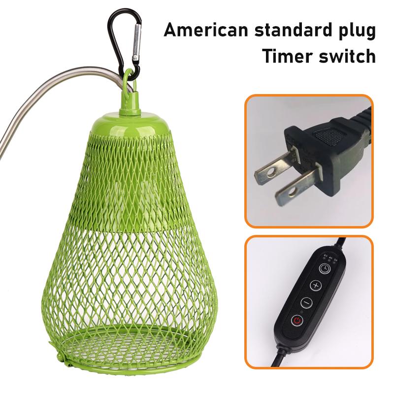 110V-220V Reptile Heat Lamp Shade Green Ceramic Heat Mesh Cover Heater Guard For Chicken Lizards Turtle Brooder Snake