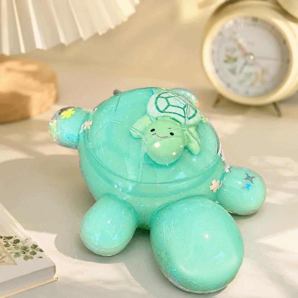 Creative Cartoon Turtle Toy Flash Flowing Sand Miniature Tortoise Statue Tabletop Ornaments