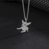 Korean Style Stainless Steel Zodiac Dog Pendant Necklace