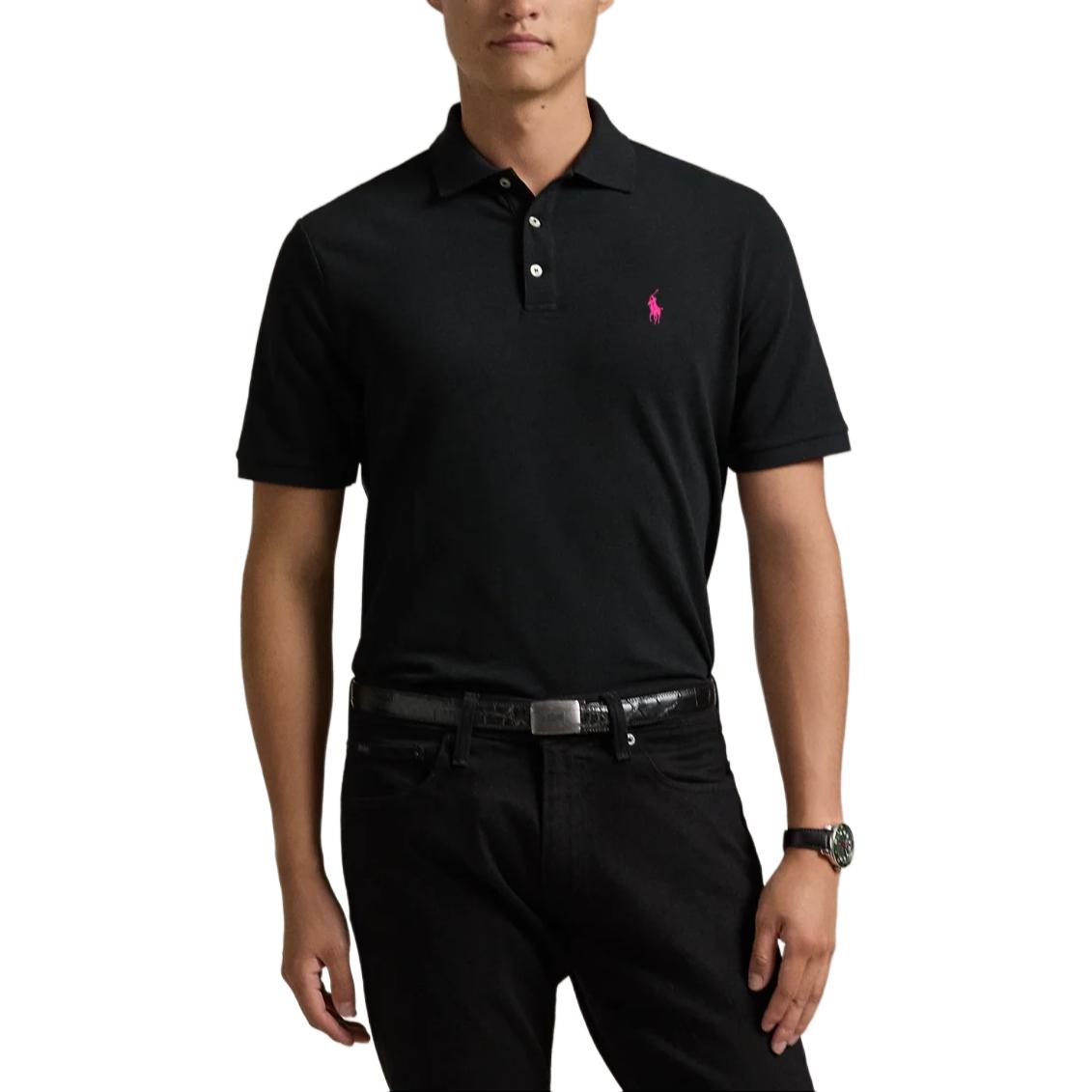 

Polo Ralph Lauren Классическая посадка Однотонная рубашка поло с маленькой вышивкой пони Мужские рубашки поло Черный MNPOKNI1N823145-001 XL