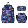 3Pcs Hazbins Hotels Backpack Set for Children Pen Bags Bookbag Sets with Lunch Box For School Students Daypack