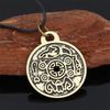 Russian Amulet Necklace Pendant Retro Vintage Protect Charm Talisman Powerful Wealth Success Health Luck Jewelry Unisex Men Women PU Leather Alloy