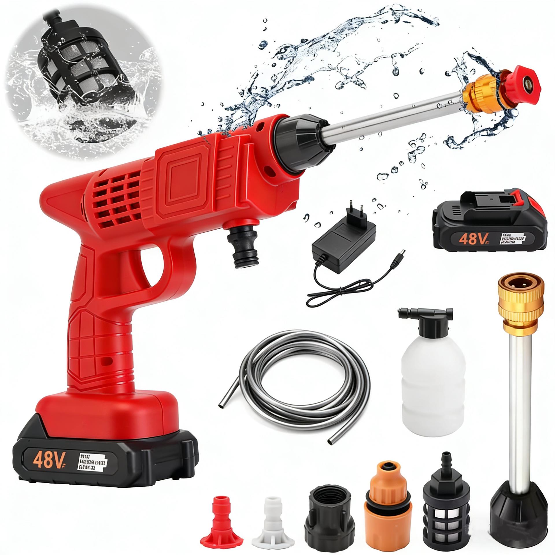 48V High-Voltage Cordless Car Washer with Multi-functional Cleaning Gun