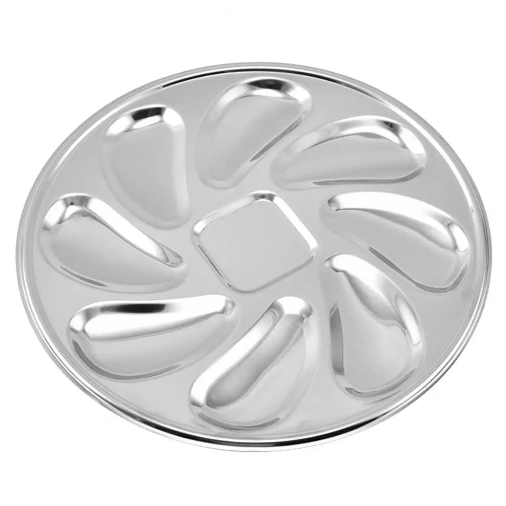 

Durable Oyster Dish Stainless Steel Oyster Plate Round Large Capacity Family Restaurant Oyster Dish Tray