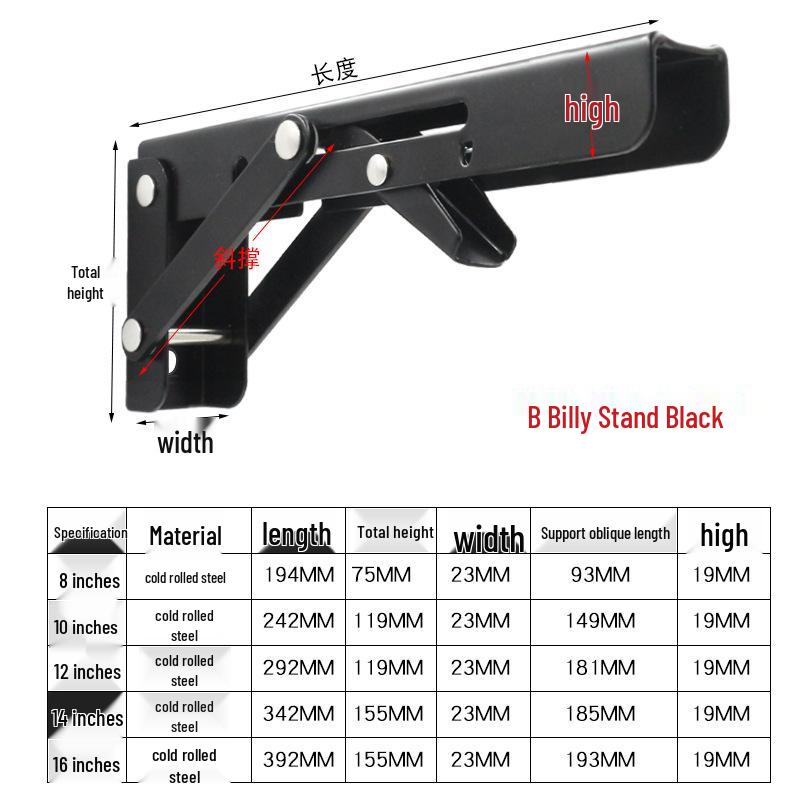 Stainless Steel Folding Triangle Wall Shelf Bracket