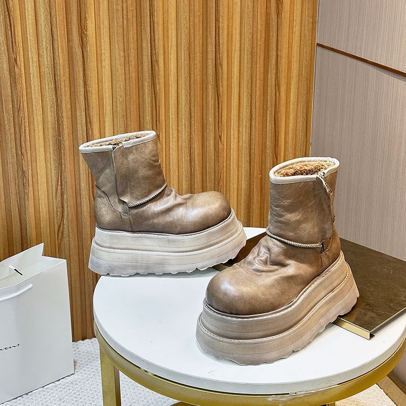 

Модные ретро универсальные 2025 новые зимние ботинки Мартин женские на толстой подошве с мехом интегрированные теплые бархатные хлопковые ботинки короткие ботинки 40 хаки