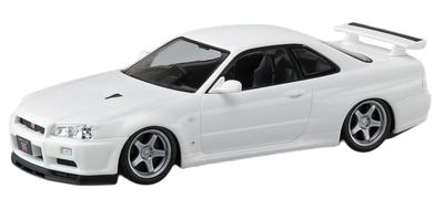 Aoshima Bunka Kyozai Die Snap-Kit-Serie Nissan R34 Skyline Custom-Räder Plastikmodellbausatz (AOSHIMA) 1/32 GT-R (Weiße Perle) Vorgefärbt Nein. 11-SP3