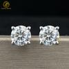 Hot Sale Price D Color 1Carat VVS Diamond Moissanite Earring 925 Sterling Silver Moissanite Stud Earrings for Men Women