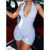 Women's V-age Neck Hanging, Backless, Lace Up, Solid Color, Pit Stripe, Slim Fit, Sexy Girl Jumpsuit