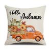 Autumn Harvest Pillow Cover Plaid Maple Leaf Truck Pumpkin Pillow Pillow Cover Home Cushion Cover