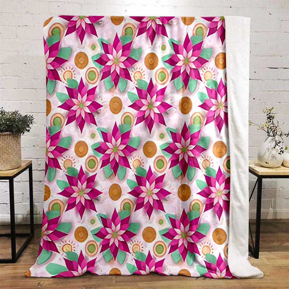 Colorful Floral Pattern Blanket Design Patterned flannel blanket perfect for the bedroom living room, sofa, or a little nap