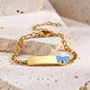 Stainless Steel Jewelry Custom Engraved ID Name Personalized Bracelet For Boy Girls  Chain Adjustable, Newborn Gift