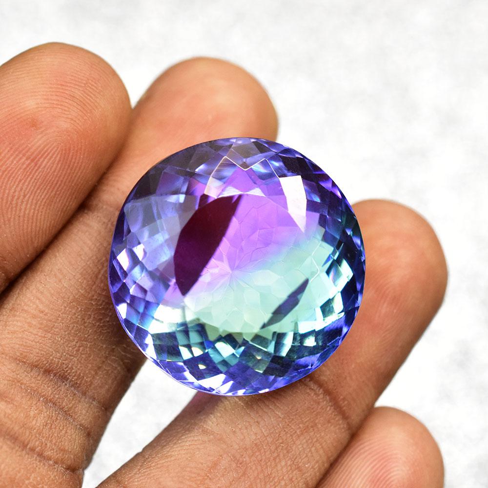 Lab-Created Tourmaline Loose Gemstone Multicolor 61 ct Round Cut October Birthday Birthstone