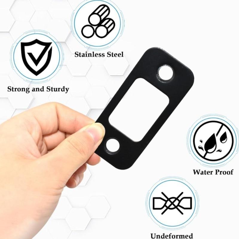 Metal Door Strikes Plate Corrector Large Hole Round Corner Strikes Backplate Prevents Sticking and Misalignment