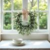 Artificial Olive Garland with Greenery Leaves – Faux Olive Wreath for Front Door, Farmhouse Wall Decor, Hanging Green Wreath for Window or Wedding