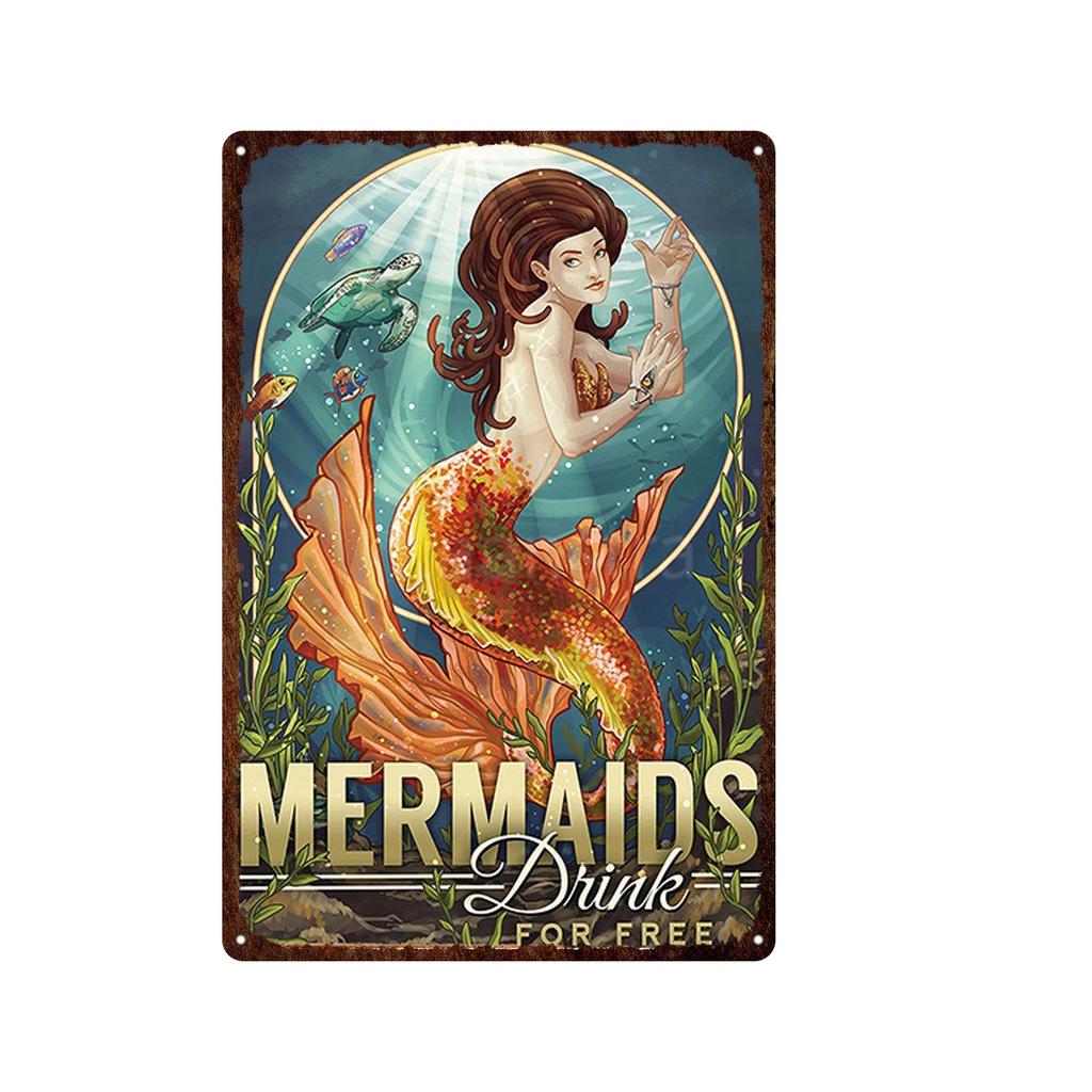 Iron Painting Elegant Pin Up Girl Retro Posters Tin Sign Metal Sign Decor Wall Women Portrait Bar Pub Club Man Cave Pictures