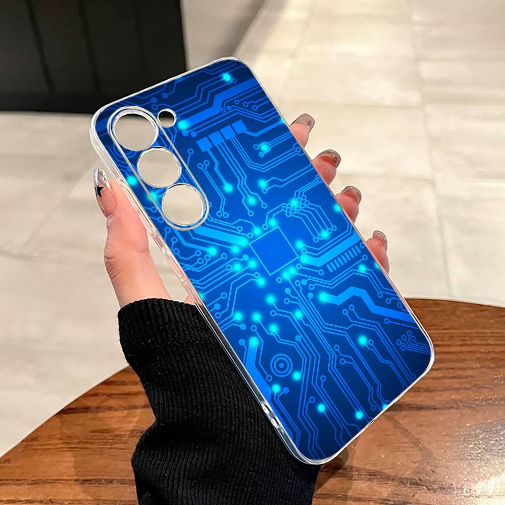 Creative Circuit Board Pattern Phone Case For SamsungA10,12,20,21S,30,31,40,50,51,52,70,71 Transparent Cover
