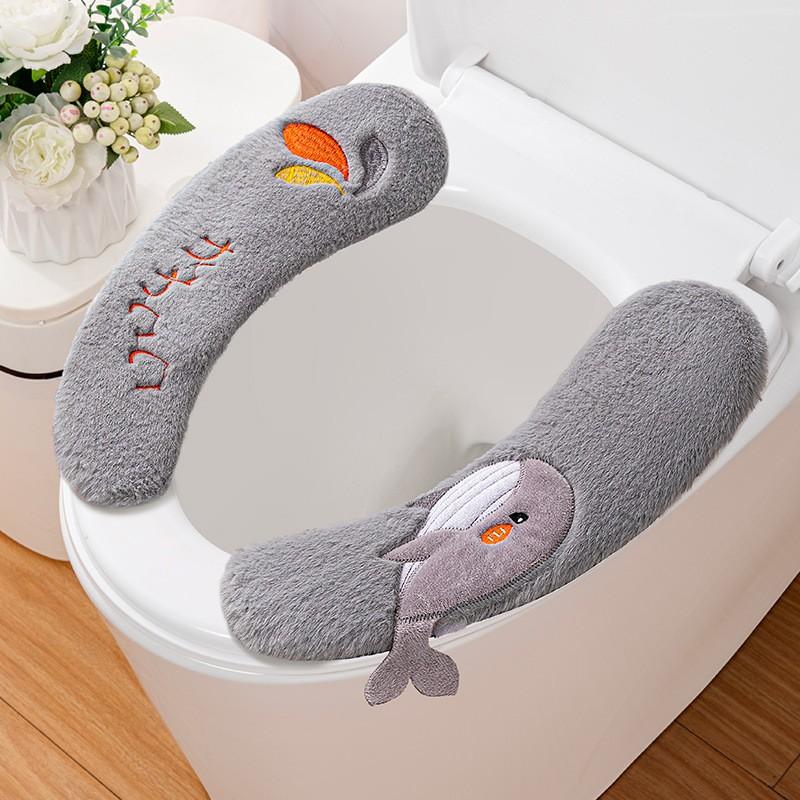 Adhesive Type Toilet Cushion Winter Toilet Cover Toilet Cushion Toilet Sticker Washable and Thickened Bathroom Accessories