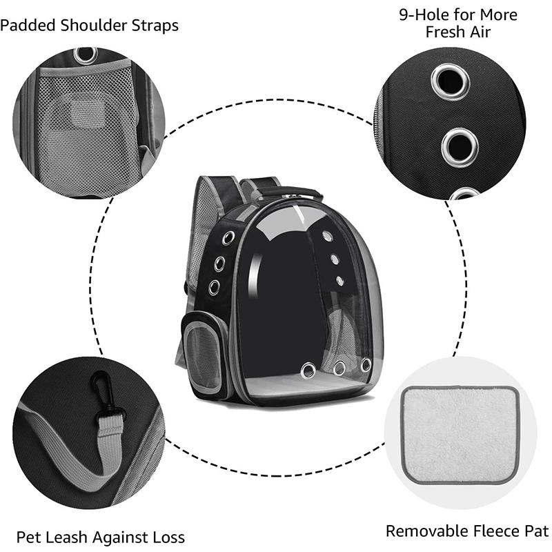 Cat Bag Cat Carrier Bag Outdoor Pet Shoulder Bag Carriers Backpack Breathable Portable Travel Transparent Bag for Small Dogs Cat