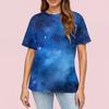 Women's Fashionable Casual Short Sleeve Print Round Neck Pullover Top