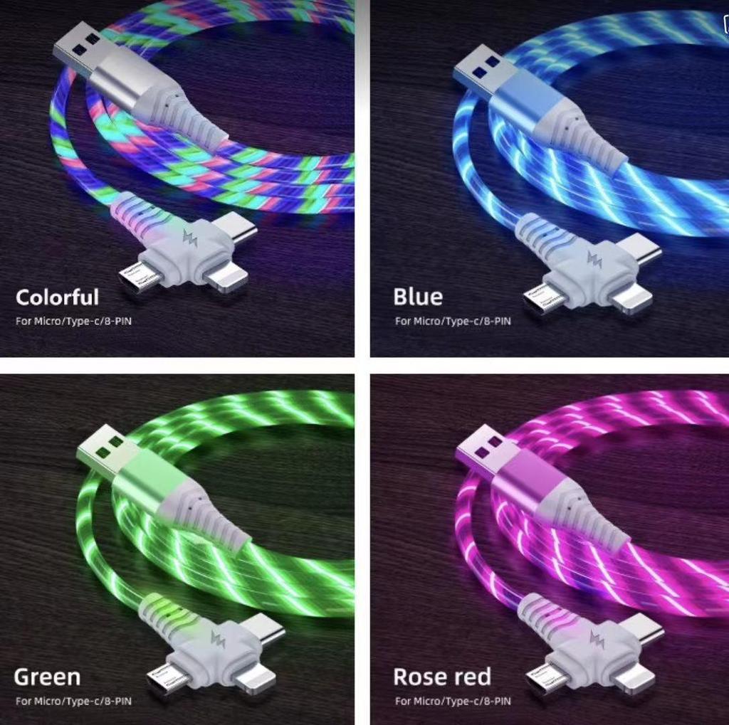 Cavo di Ricarica Rapida Luminoso per Telefoni Apple, Huawei, Xiaomi
