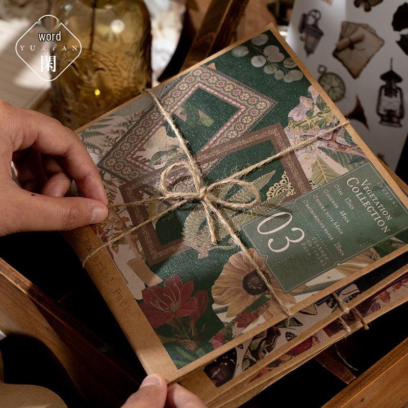 Yuxian Retro Collection: 4 Types of Journal Collage & Sealing Stickers