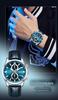 OFNS 3D Sun Dial Quartz Watch: Luminous, Waterproof, Multifunctional Men's Timepiece with Three-Eye, Six-Needle Design and Calendar.