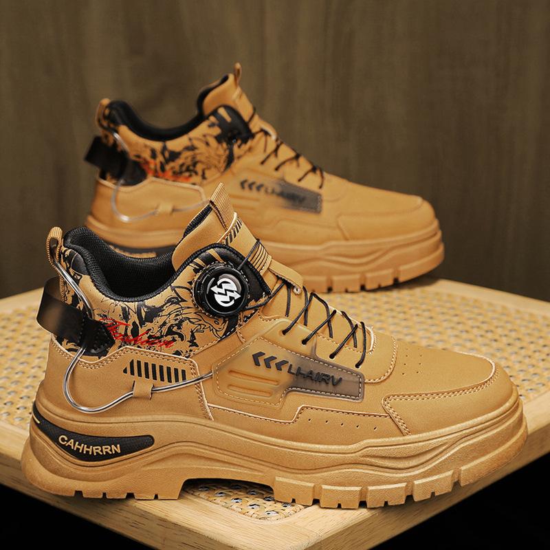 Rotating button outdoor men s boots versatile British style thick baseplate shoes Martin boots men s 44