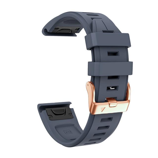 Replacement Silicone 20mm Watch Band For Garmin Fenix 6S 6SPro 5S Plus 7S Pro Wristband Quickfit Rose Gold Buckle Bracelet Strap
