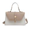 Handbag Women's Simple Belt New Texture Small Square Bag Contrasting Color Splicing Design Fashionable Messenger Bag