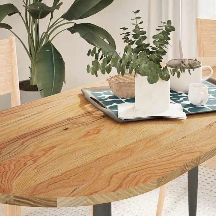 VidaXL Dessus de table 140x60x2 cm bois de chêne massif ovale, plateau de table basse, plateau de table de remplacement, 4009072