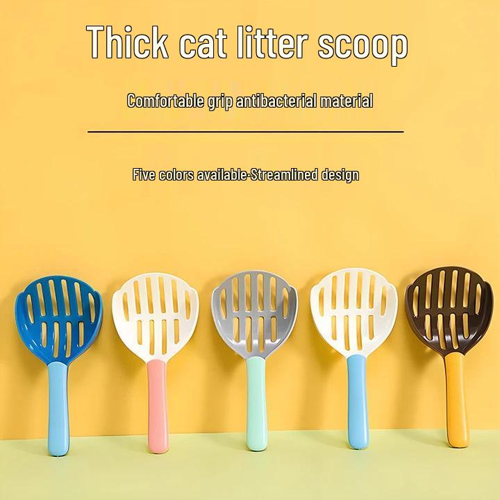 

Большой совок для кошачьего наполнителя с длинной ручкой для легкой уборки Plastic Cat Litter Scoop - Light Blue - 1 pc