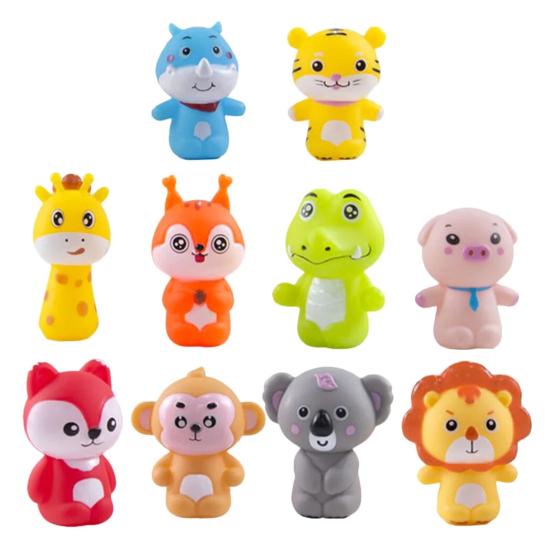 10Pcs Animal Finger Puppet Toddlers Storytelling Playtime Role Playing Cartoon Lion Pig Tiger Fox Monkey Koala Giraffe Educational Comfort Toy