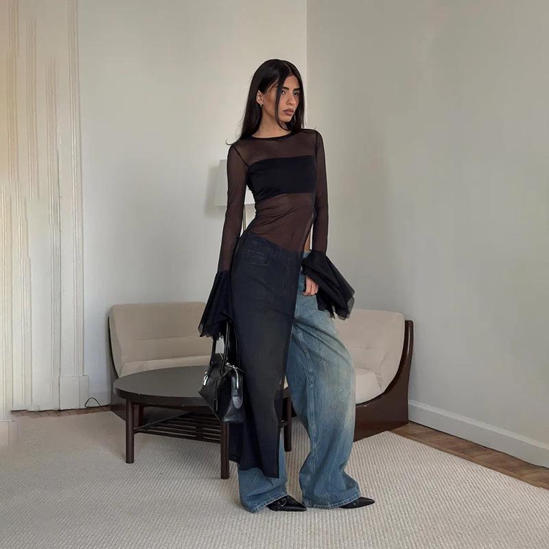 Slim-Fit Sexy Mesh Cardigan for Women - Stylish Cross-Border Design