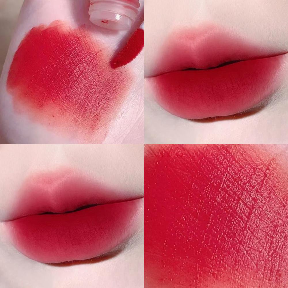 Five- lip glaze set: natural velvet texture, matte lasting, non-stick cup, high rendering, compact and portable, the