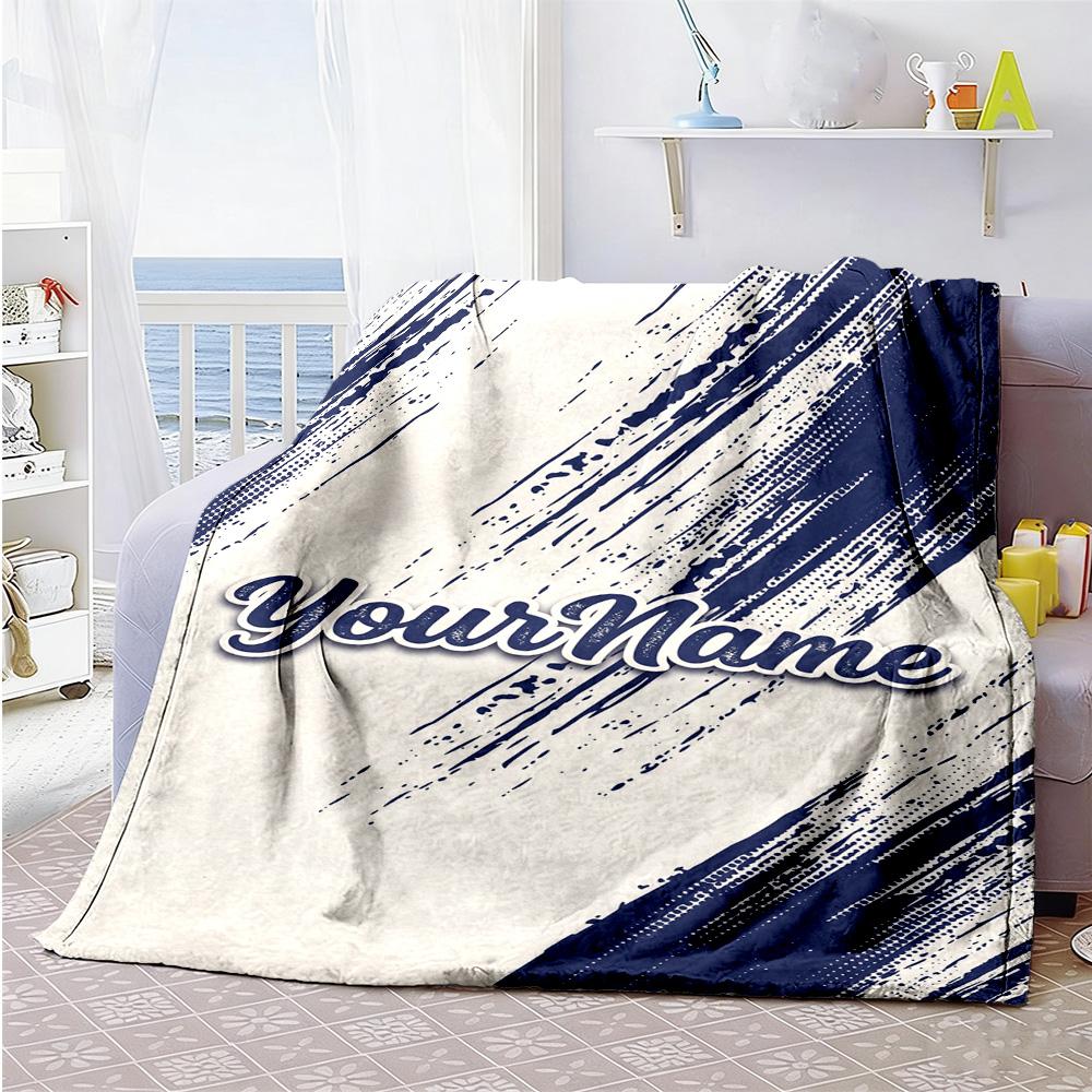 Ethnic Tribal Patterns Customize Text Blanket Gift Personalized Blanket Comfortable Perfect for Sofa Home Decor Bedding Couch All-Season Use