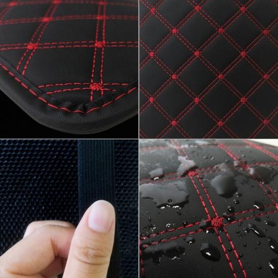 Car Accessories Armrest Cover Pads PU Leather Center Console Box Cushion Mat Red