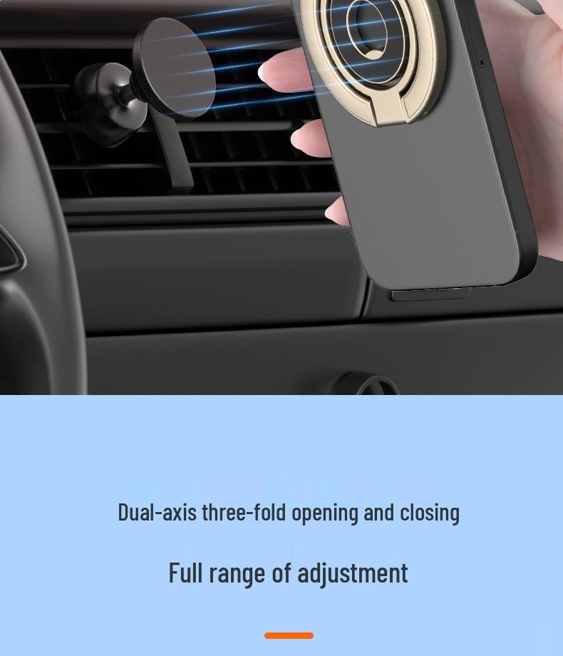 Magnetic Double Ring Phone Stand: Foldable & Multifunctional Desk Holder