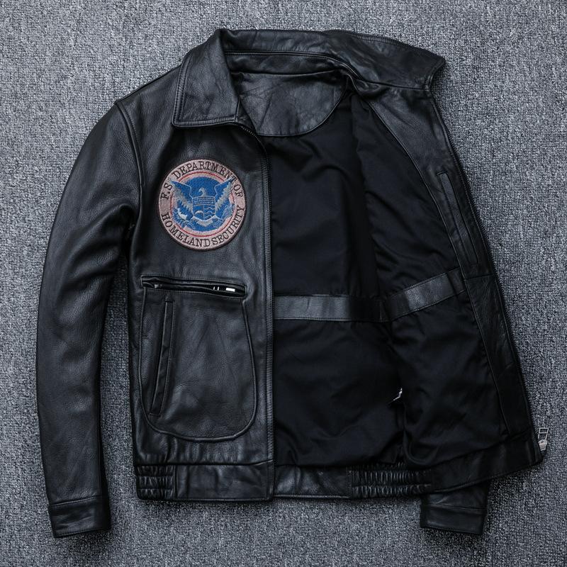 May Khaki Locomotive Leather Clothing Vintage Wash Plant Knead Old Sheepskin Jacket Men's Flight Suit