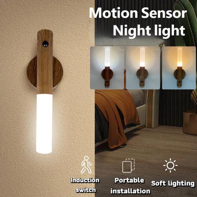 Creative Intelligent Auto PIR Motion Sensor LED Rechargeable Magnetic Night Light Wall Light Dormitory Lamp Kitchen Cabinet Light Lamp Gift