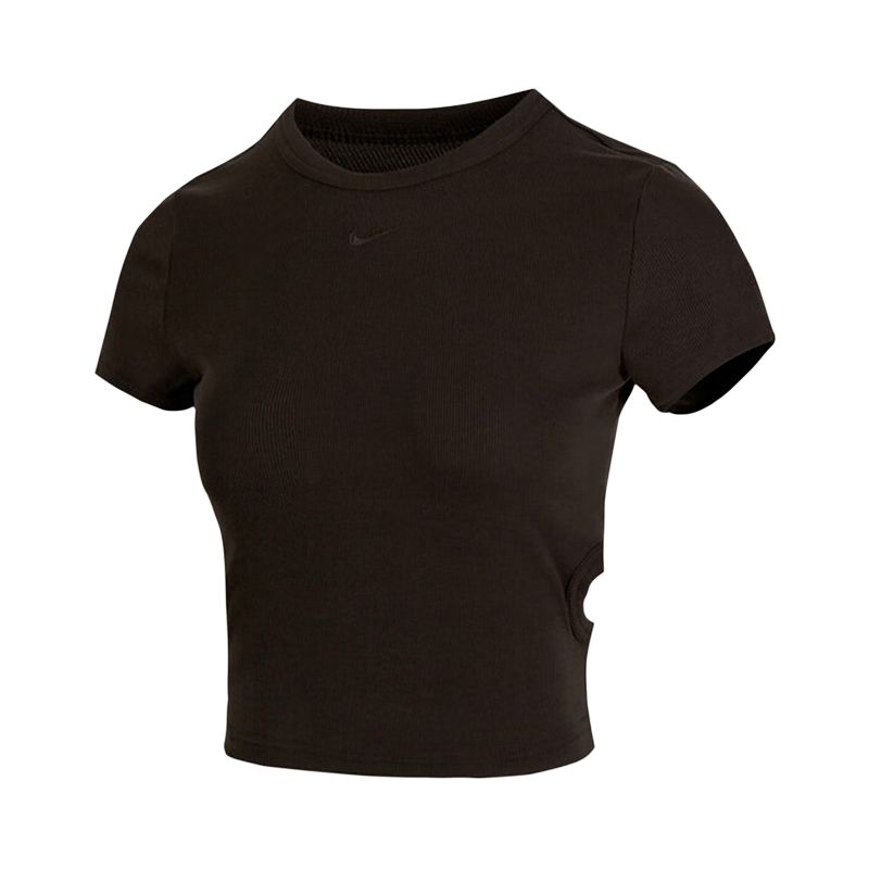 

Nike Round Neck Solid Color Knitted Short Slim Fit Short Sleeve T-Shirt Women Tops Black HJ0720220 S