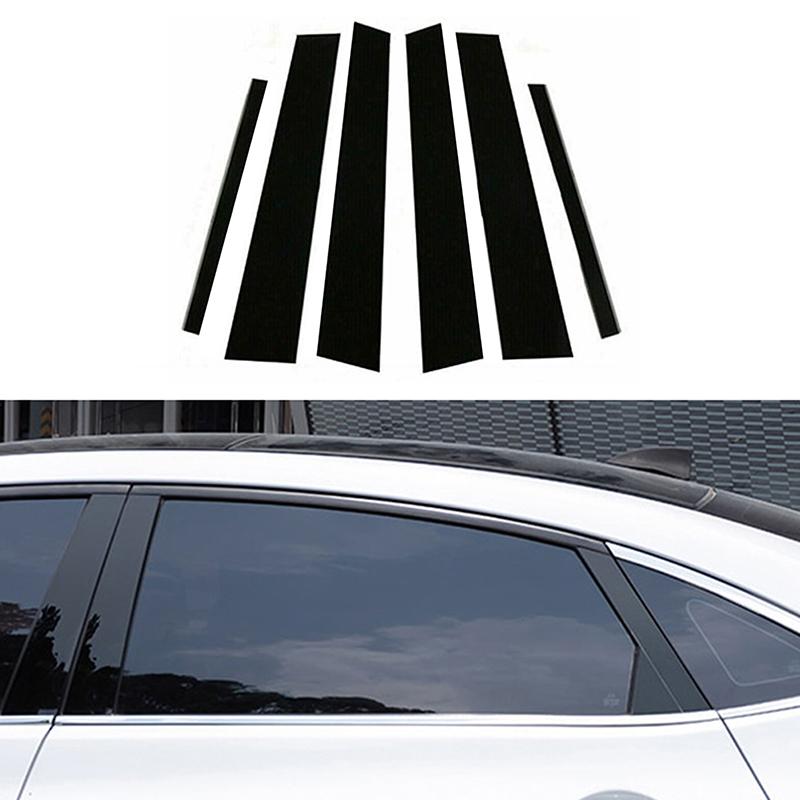 6Pcs Car Pillar Posts for Hyundai Creta Ix25 2020 2021 2022 2023 Glossy Black Door Window Trim Stickers Styling Accessories