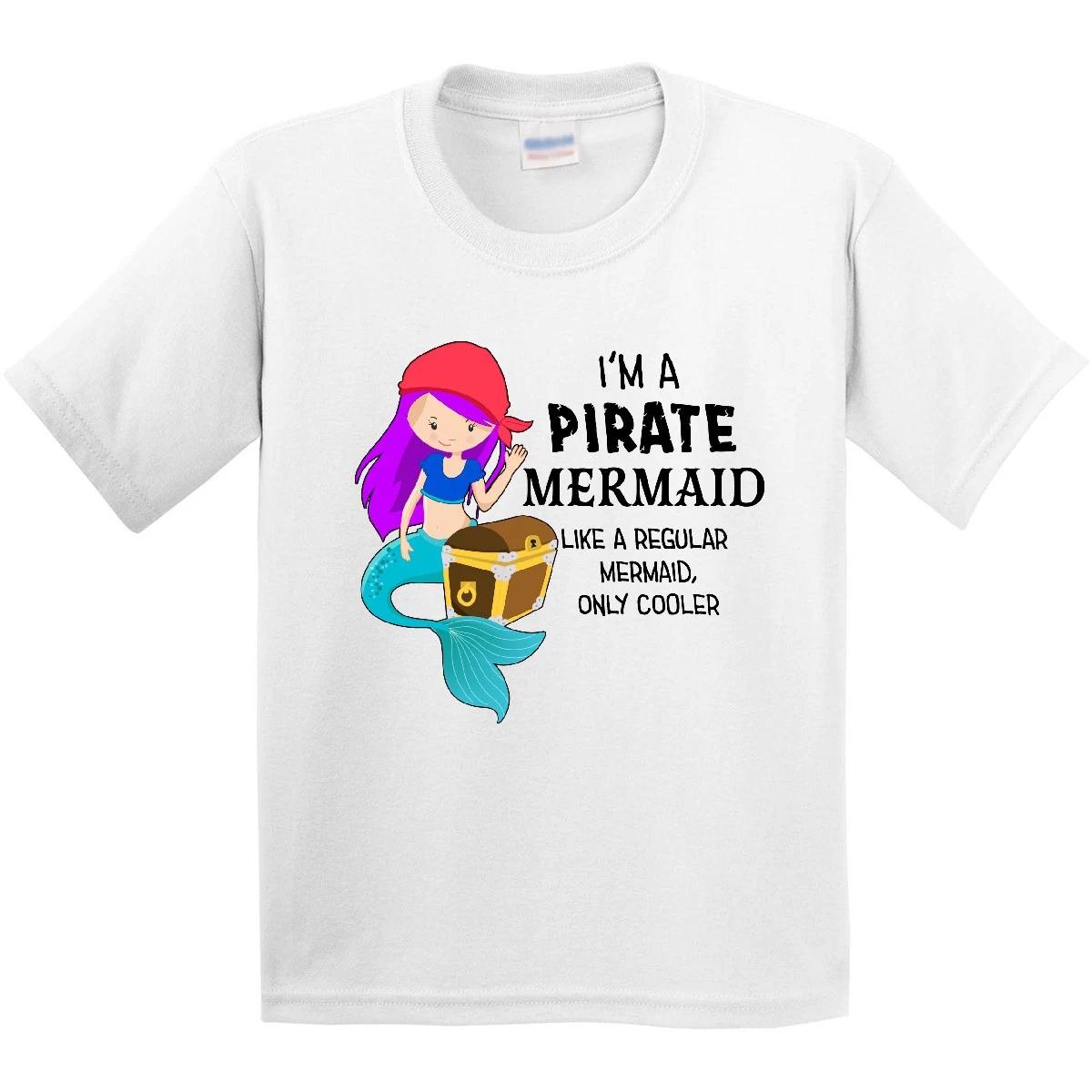 Inktastic I m A Pirate Mermaid-like A Regular Mermaid, Only Cooler Youth kids boys T-Shirt 100