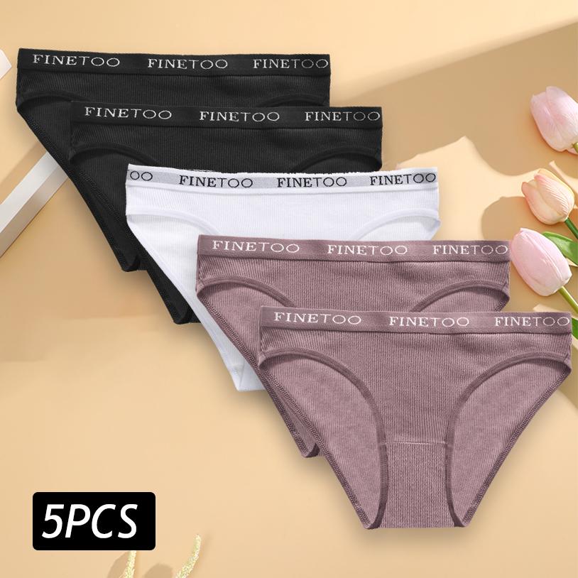 

5 шт. женские хлопковые трусы сексуальные трусики с высокой эластичной талией мягкие женские трусы однотонные большие размеры нижнее белье M-2XL XXL&5pcs