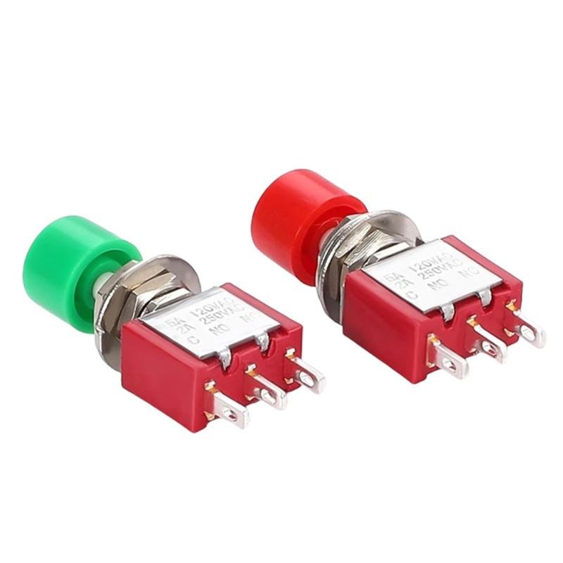 Mini Momentary Push Button Switches PS102 3Pin 6Pin Atomatic Reset 2A250VAC 5A120VAC For Electronics Appliances